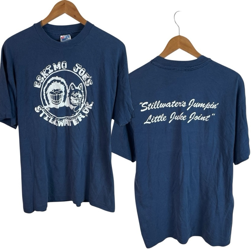 TS1061 Men’s Vintage Hanes Beefy T Single Stitch Eskimo Joes Stillwater Shirt XL